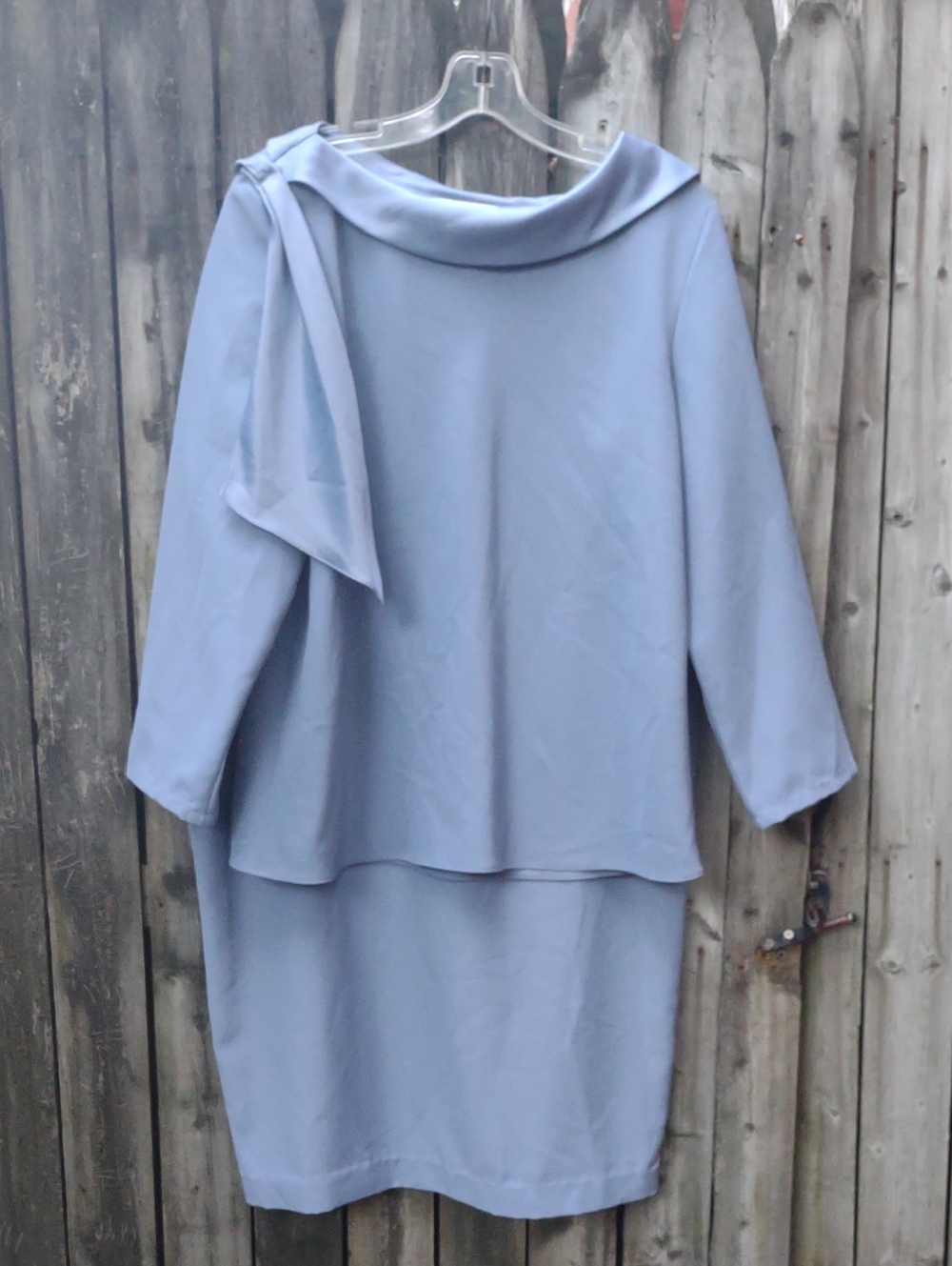 Patra Light Blue Two-Piece Pencil Dress Set